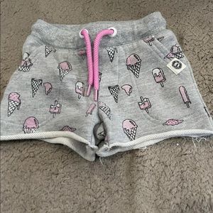 Grey tie shorts with ice cream cones 6-9 months